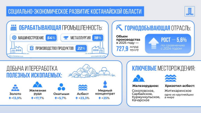 Костанайская область: итоги социально-экономического развития за I квартал 2025 года